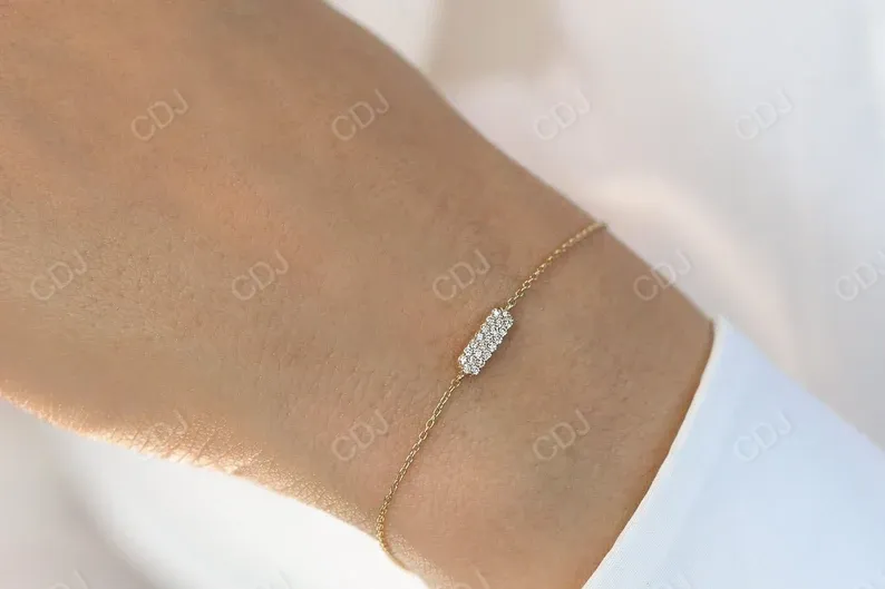 0.11CTW Moissanite Bar Diamond Bracelet