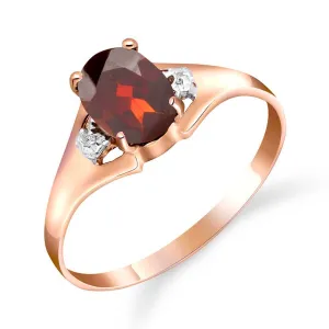 0.76 Carat 14K Solid Rose Gold Brilliance Garnet Diamond Ring