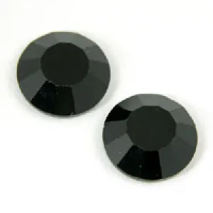 11mm Onyx(Jet) Flat Back Facted Austrian Crystal, Ea