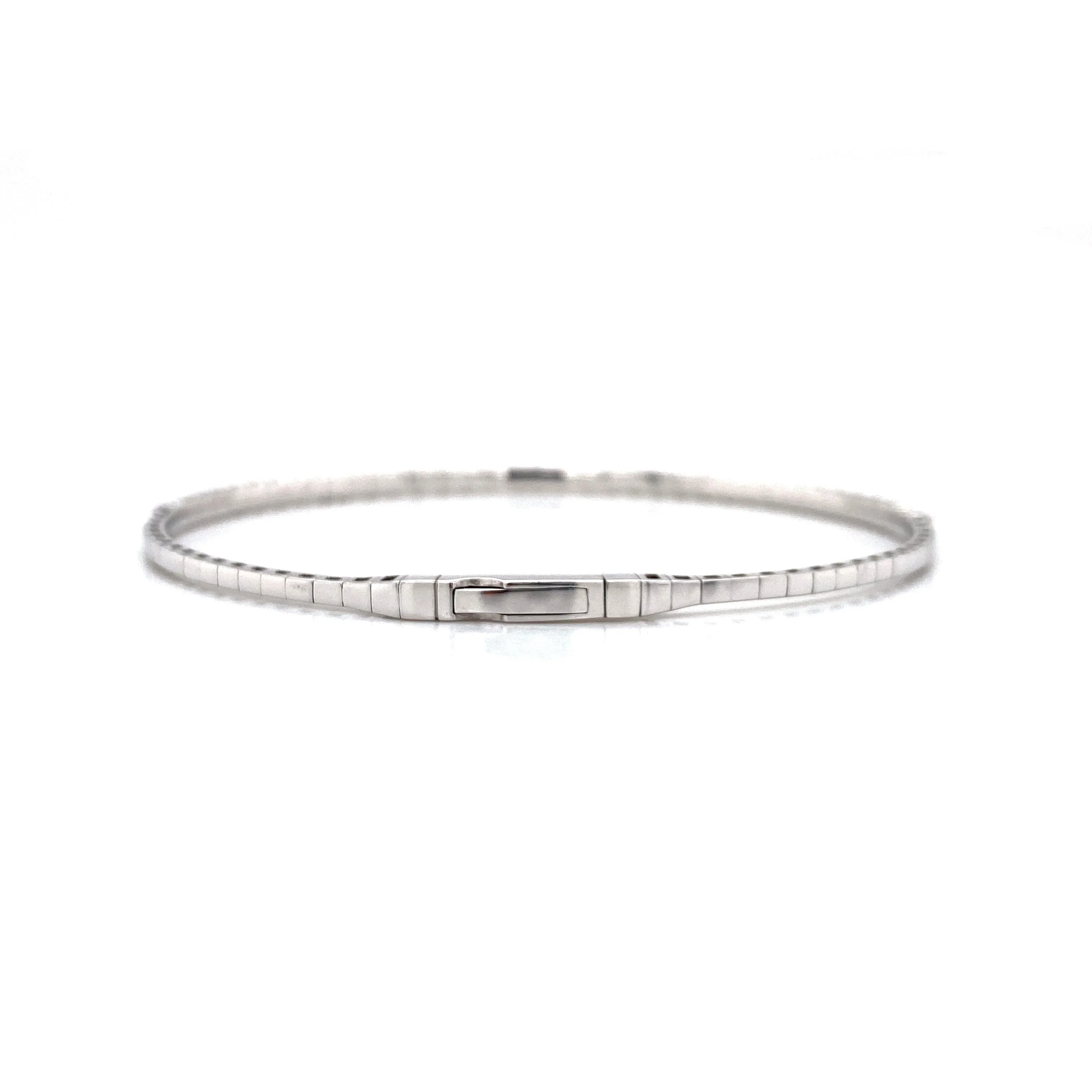 14K White Gold Diamond Flexible Bangle