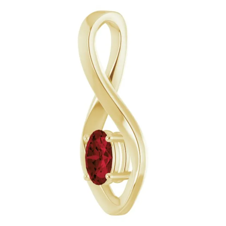 14K Yellow 6x4 mm Oval Natural Mozambique Garnet Pendant