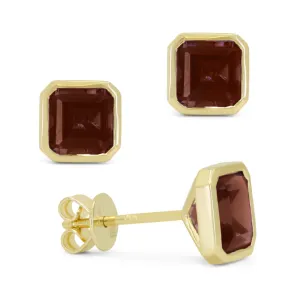 14k Yellow Gold 2.59Ct  Garnet Earring