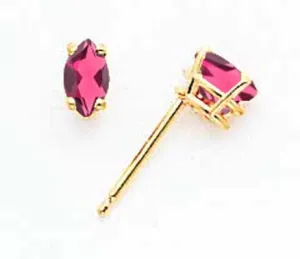 14k Yellow Gold Marquise Rhodalite Garnet Earring