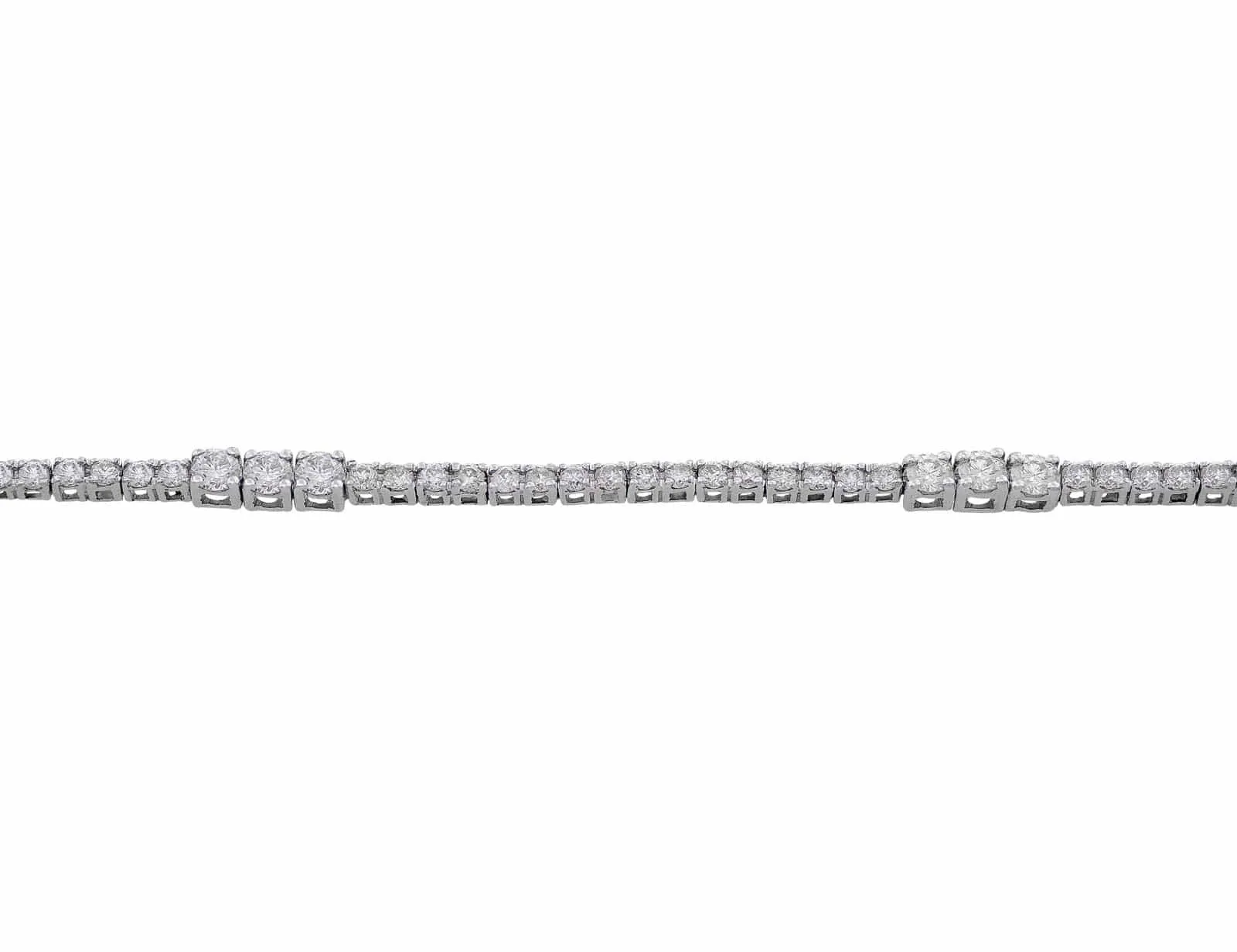 14kt White Gold 1.42ctw Diamond Tennis Bracelet - Estate