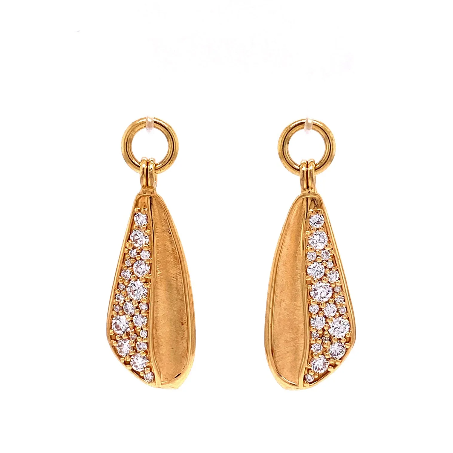 18k Yellow Gold Diamond Moth Earring Jackets