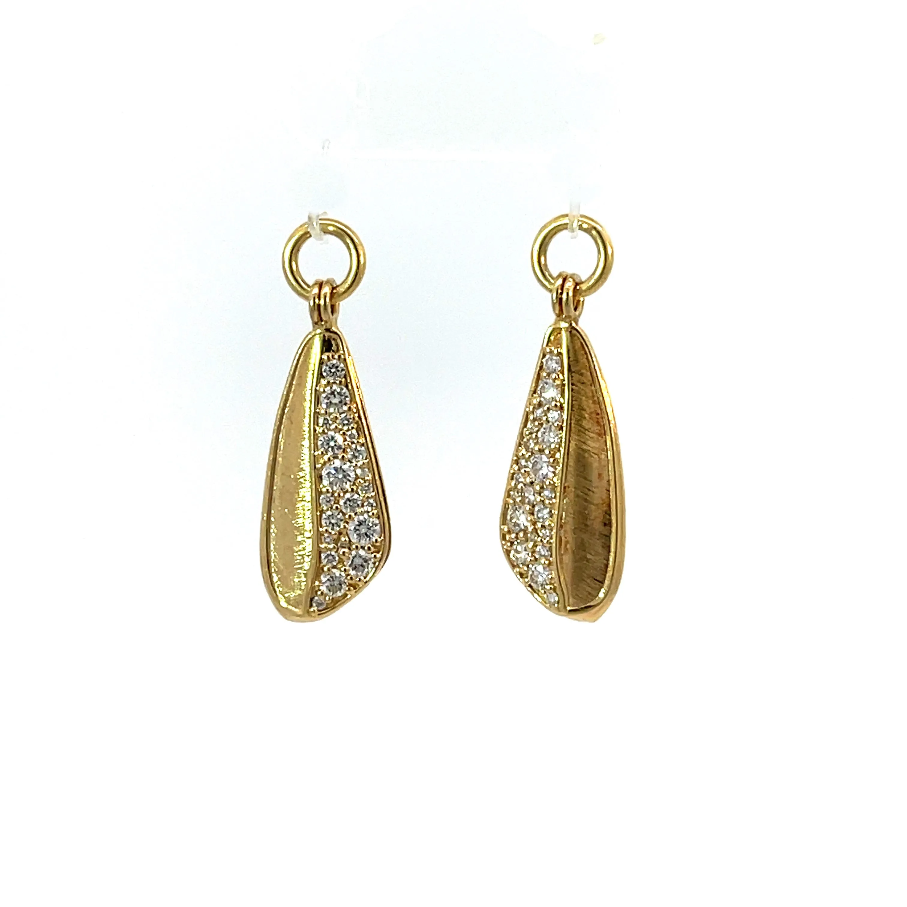 18k Yellow Gold Diamond Moth Earring Jackets