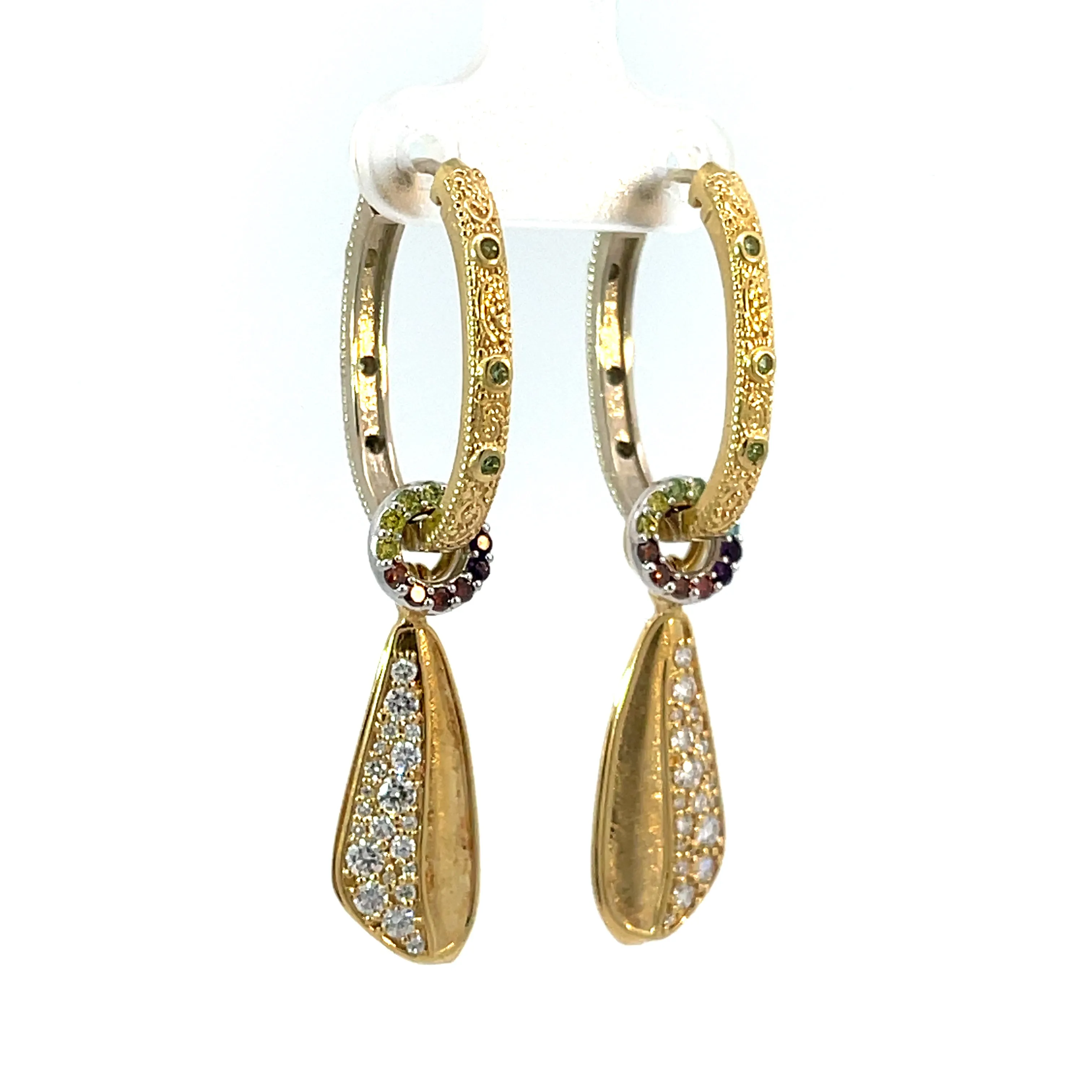 18k Yellow Gold Diamond Moth Earring Jackets