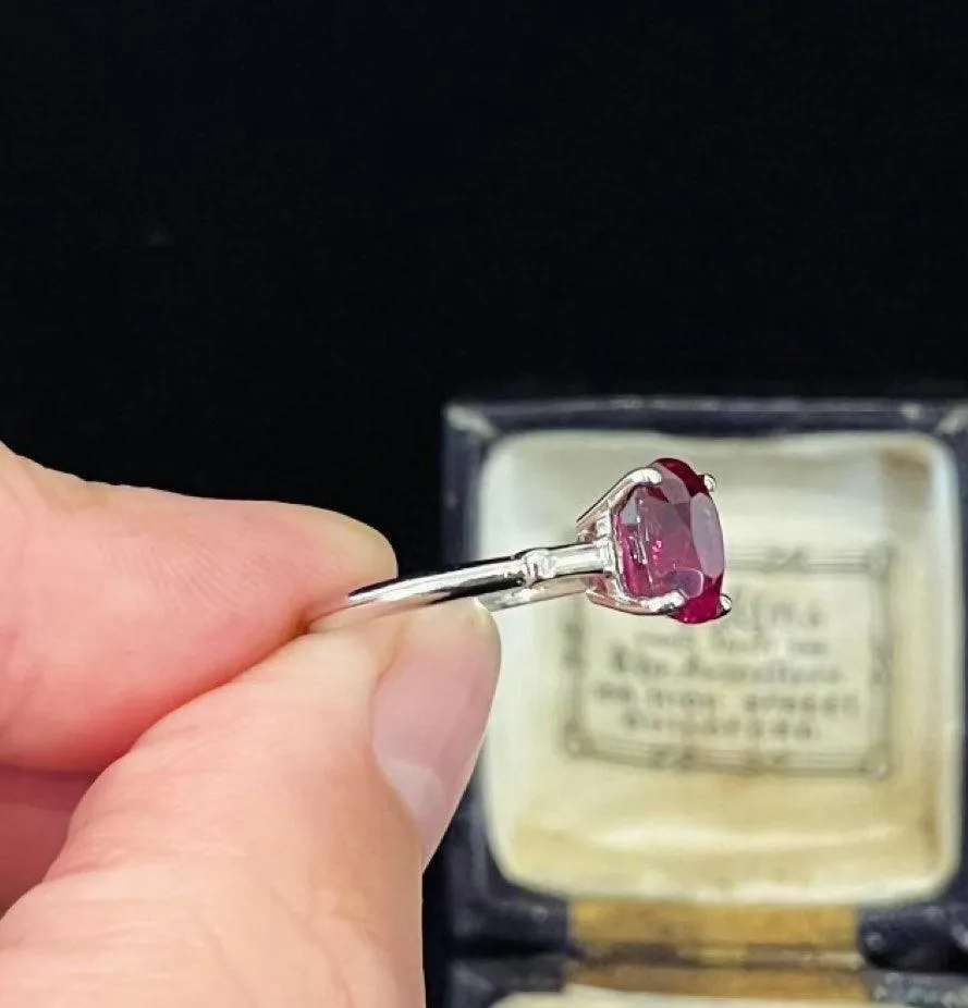 1920s Raymond Yard 3.04ct Ruby and Diamond Ring