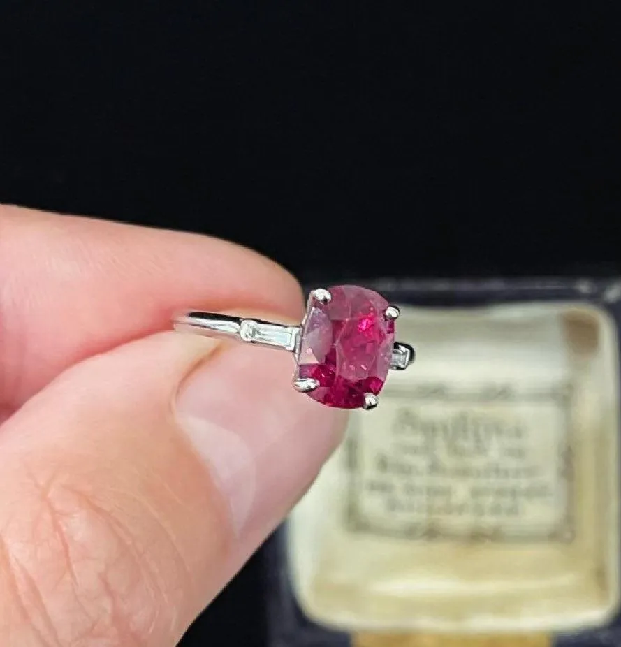 1920s Raymond Yard 3.04ct Ruby and Diamond Ring