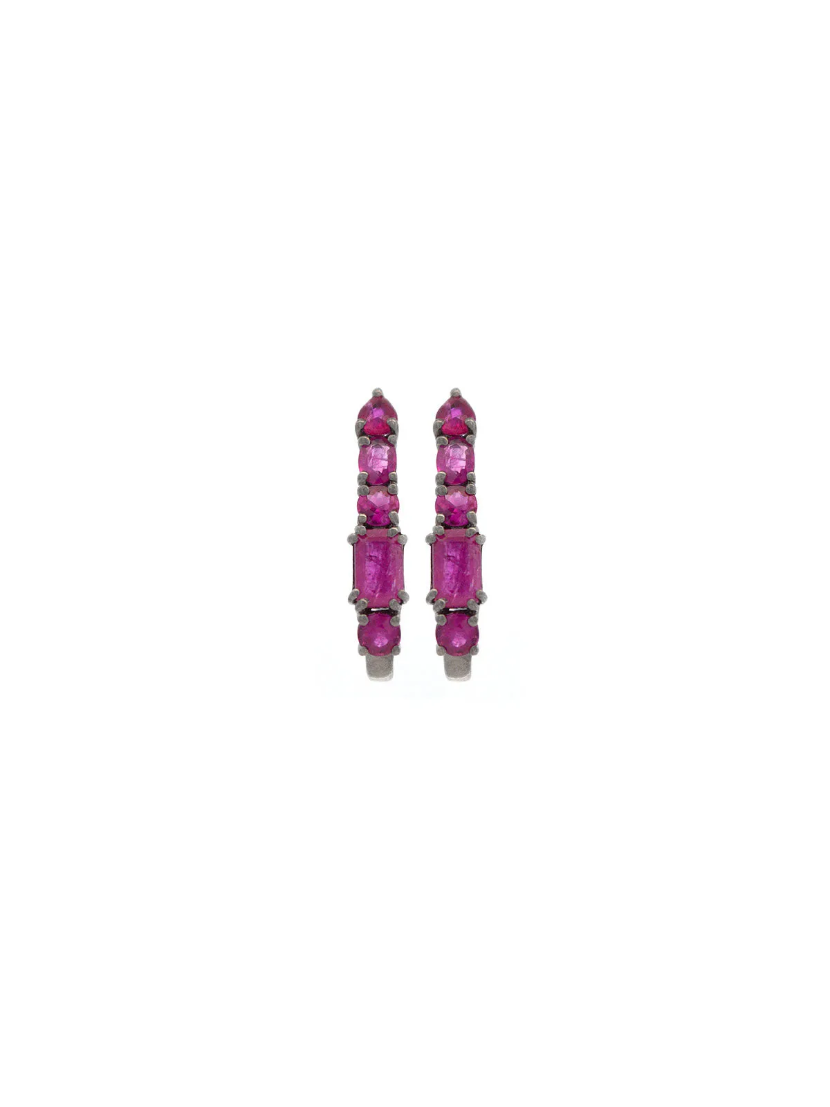 2.50ct Ruby 18K Gold Suspender Bar Earrings