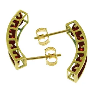 4.5 Carat 14K Solid Yellow Gold Valerie Garnet Earrings