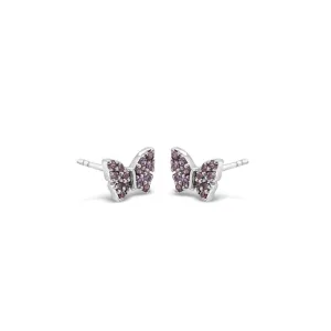 Amethyst Butterfly Children Sterling Silver Earrings