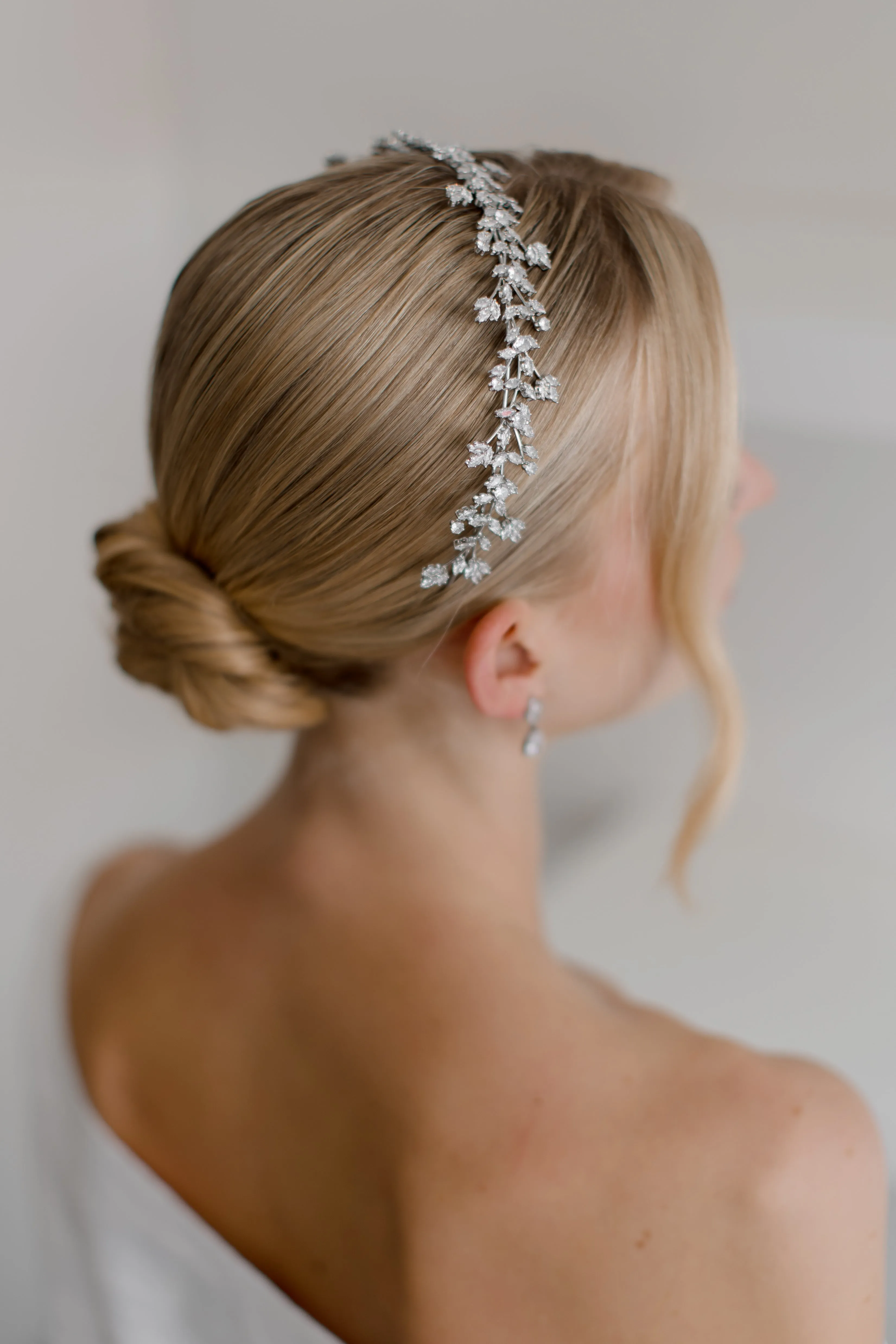 Athena - Floral Crystal Bridal Headband