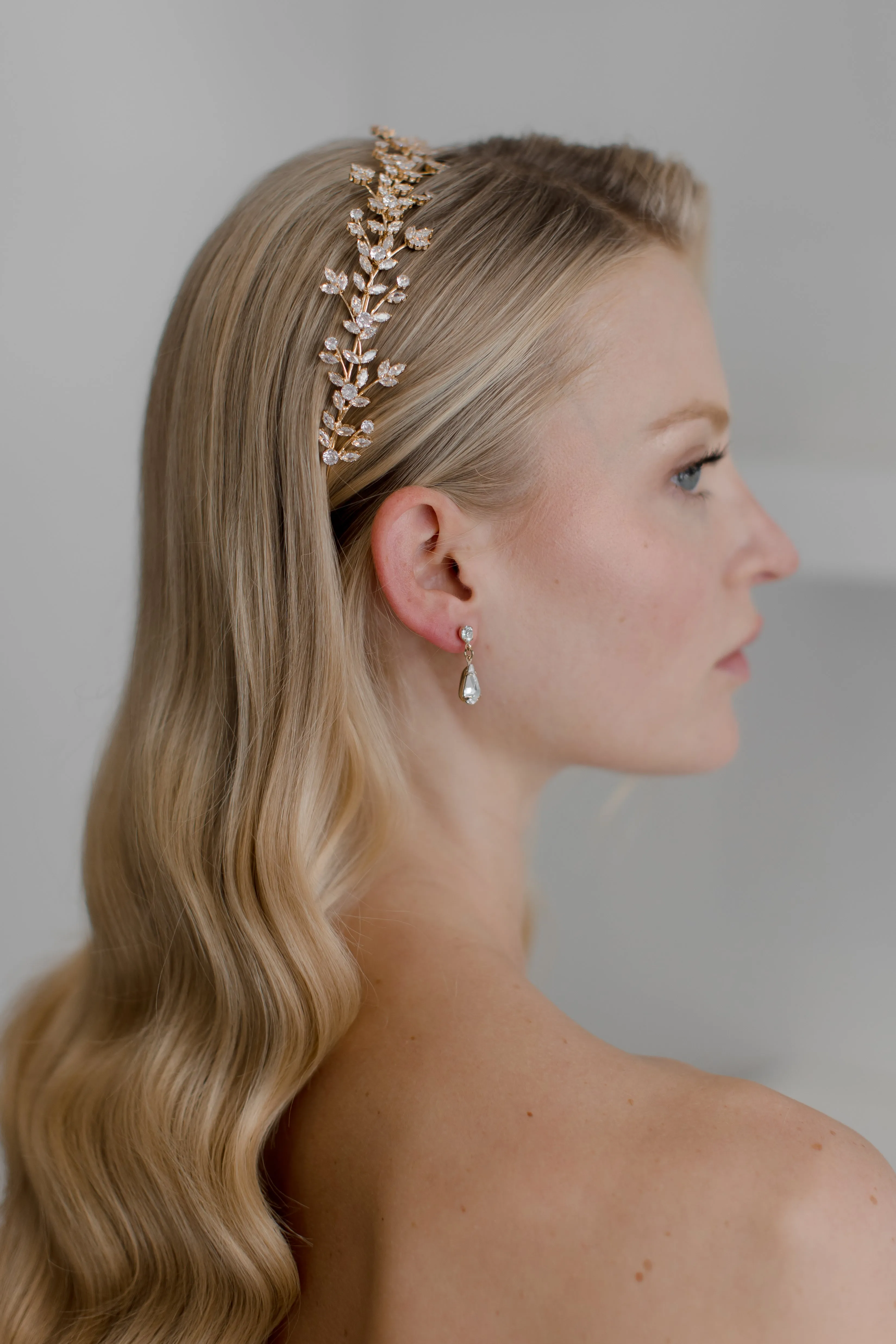 Athena - Floral Crystal Bridal Headband