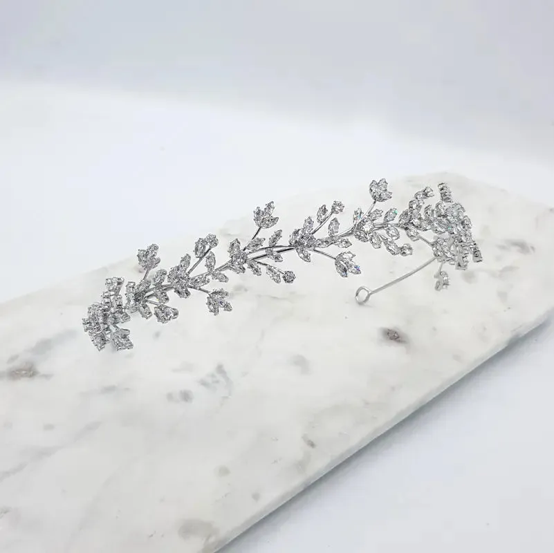 Athena - Floral Crystal Bridal Headband