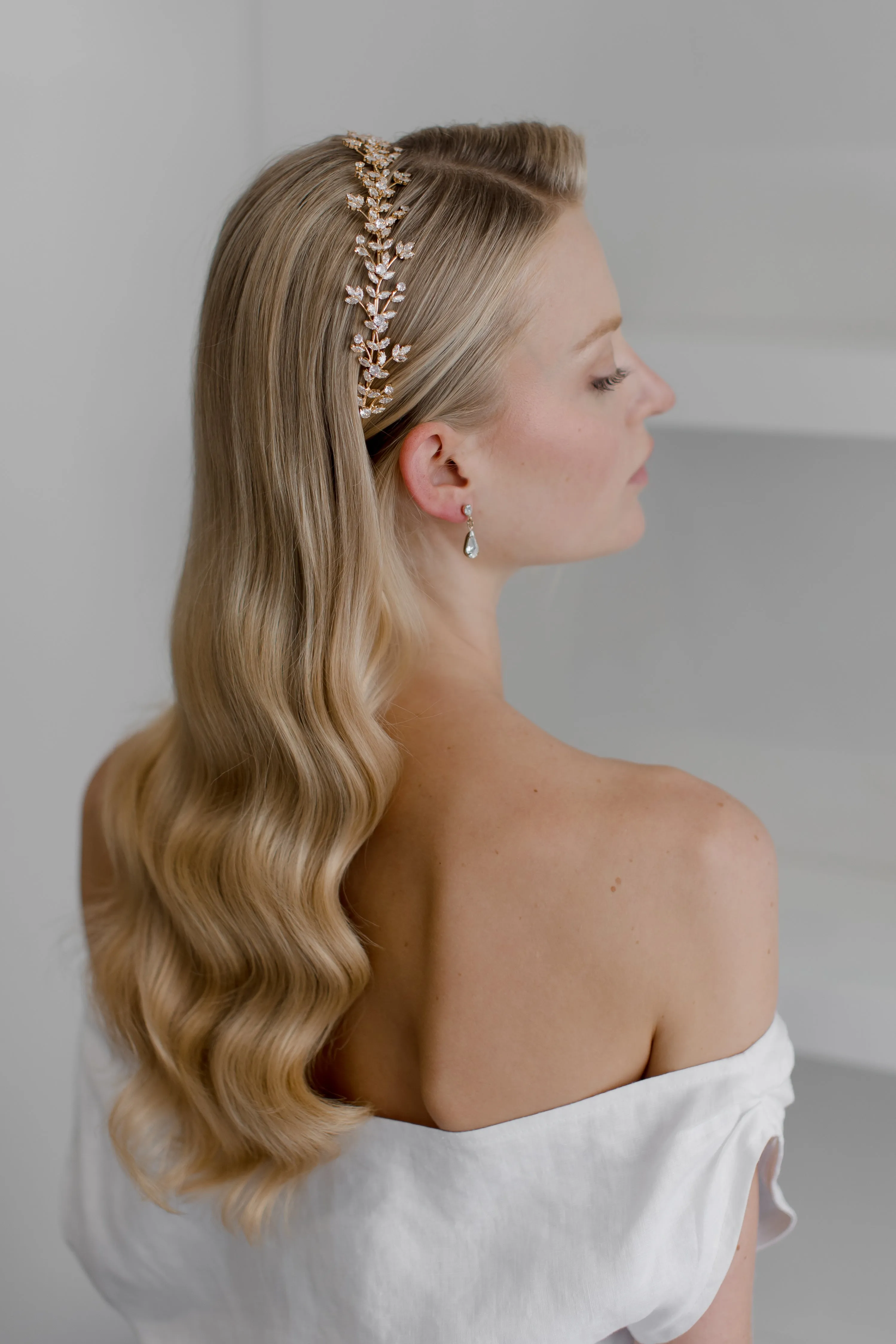 Athena - Floral Crystal Bridal Headband