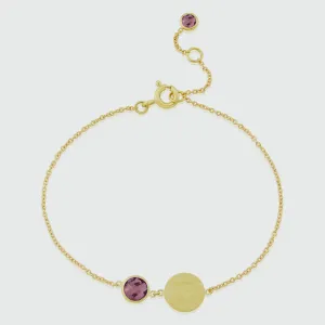 Bali  9ct Gold Amethyst February Birthstone Bracelet