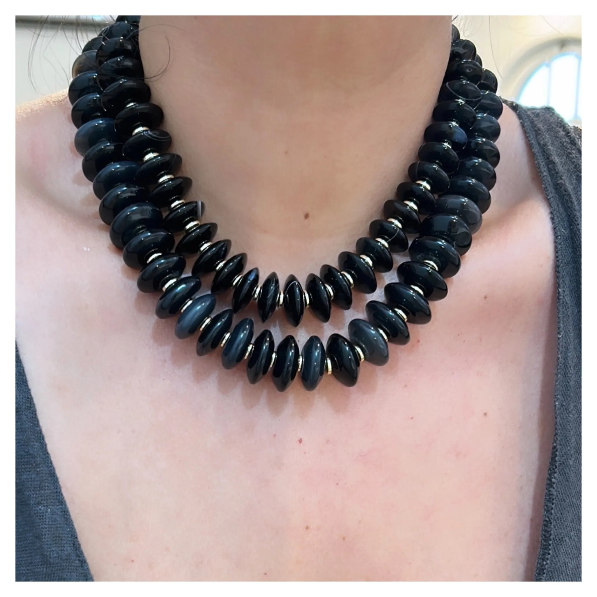 Black Agate Candice Biggie Necklace