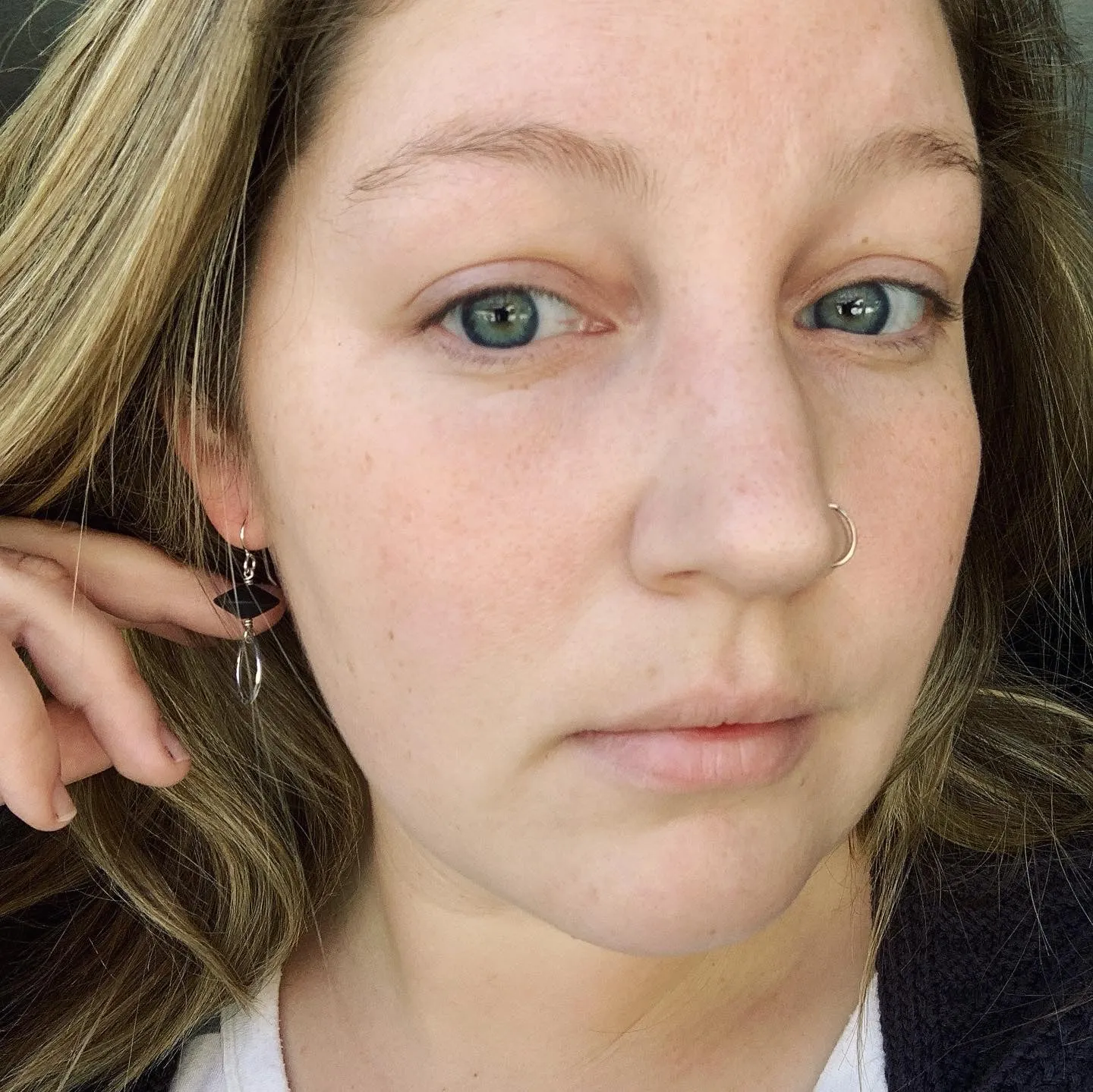 Black Onyx Textured Dangle Earrings