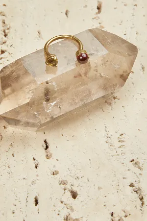 Citrine & Garnet Double Ring