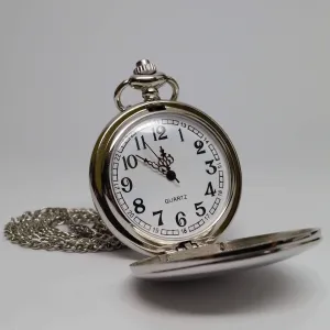 Classic Vintage Style Silver Tone Pocket Watch