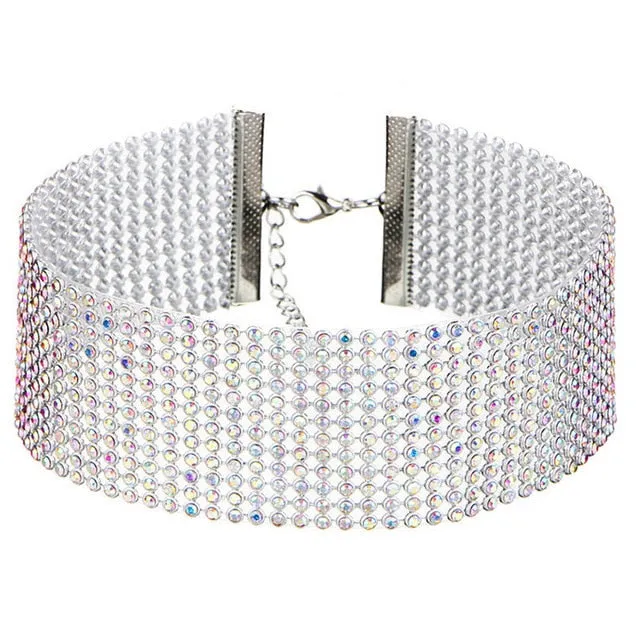 Crystal Rhinestone Choker White/Multi