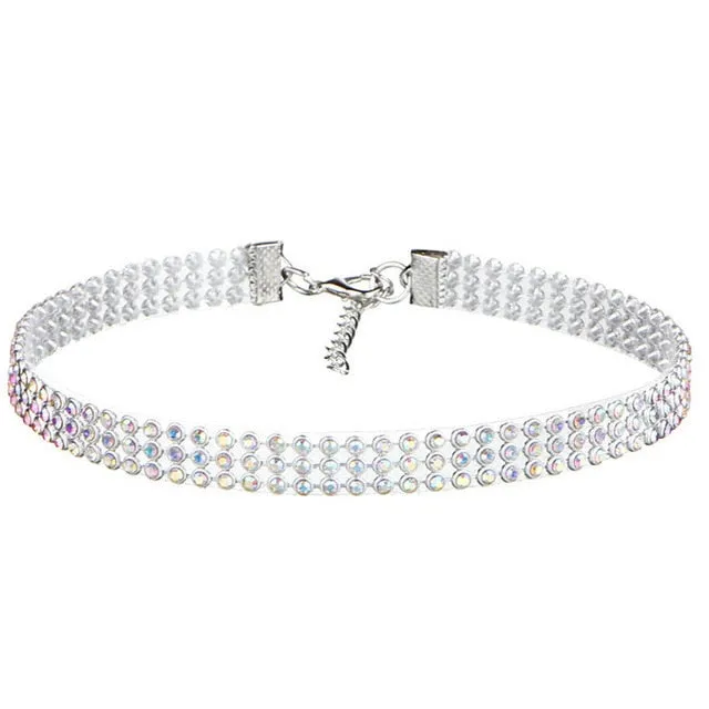 Crystal Rhinestone Choker White/Multi