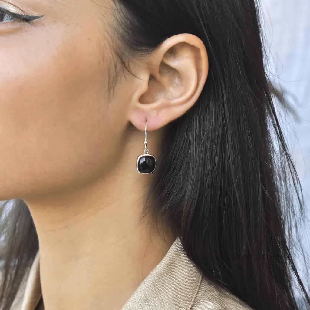 Cushion Conquer -  Black Onyx Earrings