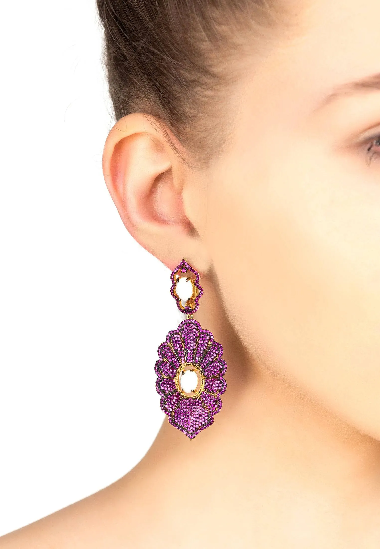 Danbury Earrings Ruby Gold