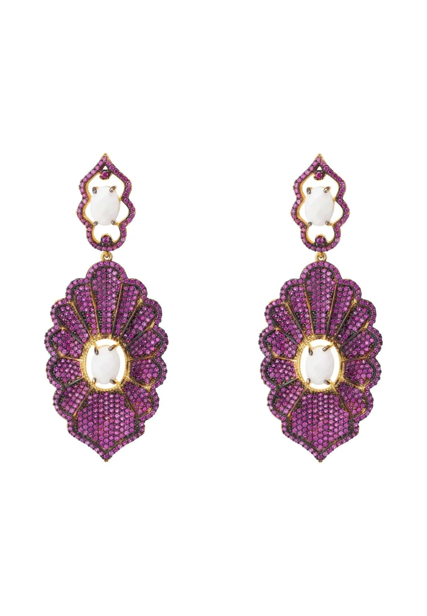 Danbury Earrings Ruby Gold