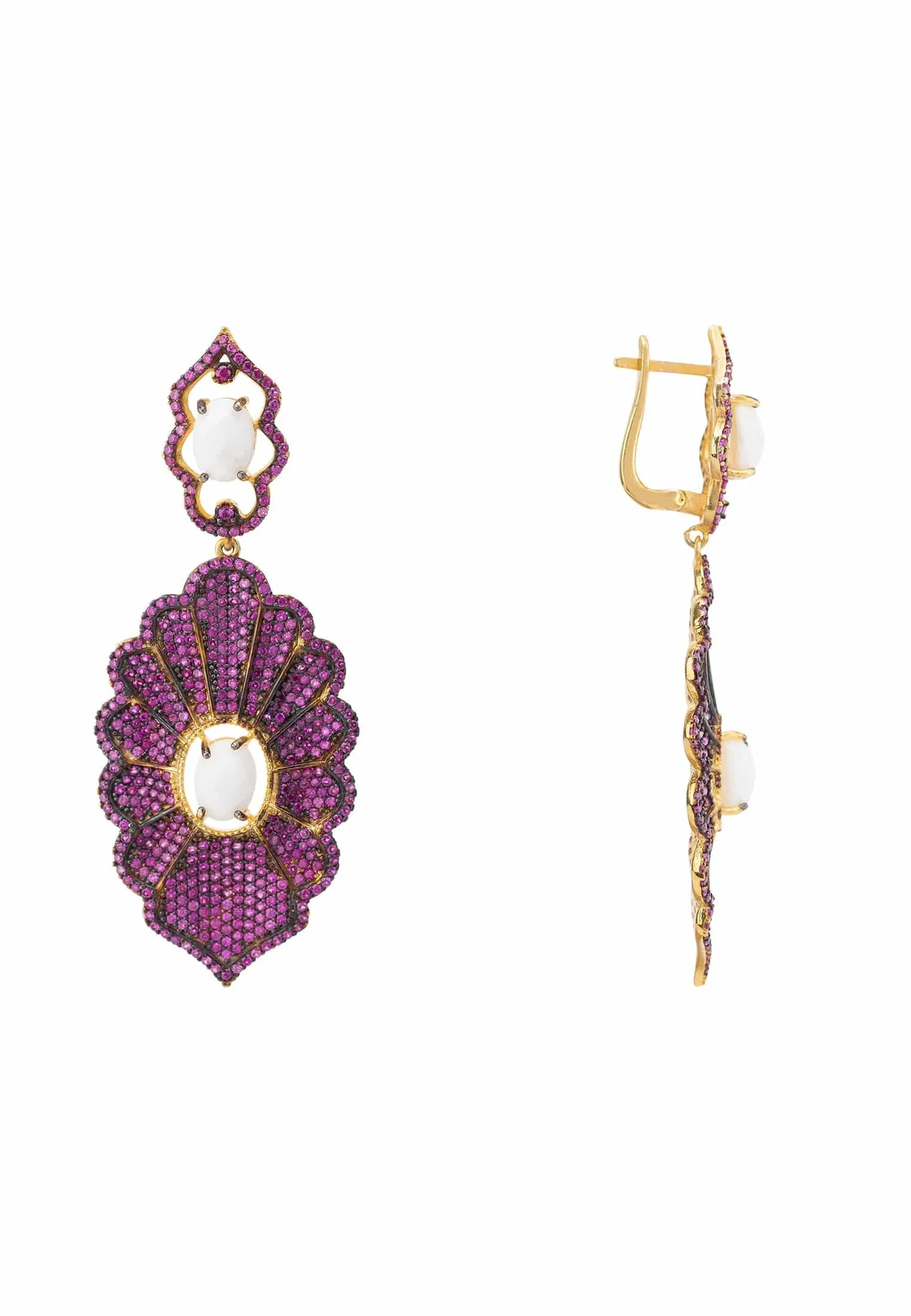 Danbury Earrings Ruby Gold