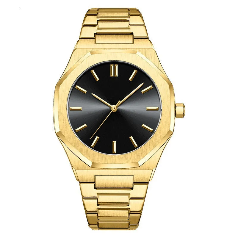 Diamond Gold Men's Watch Student Quartz