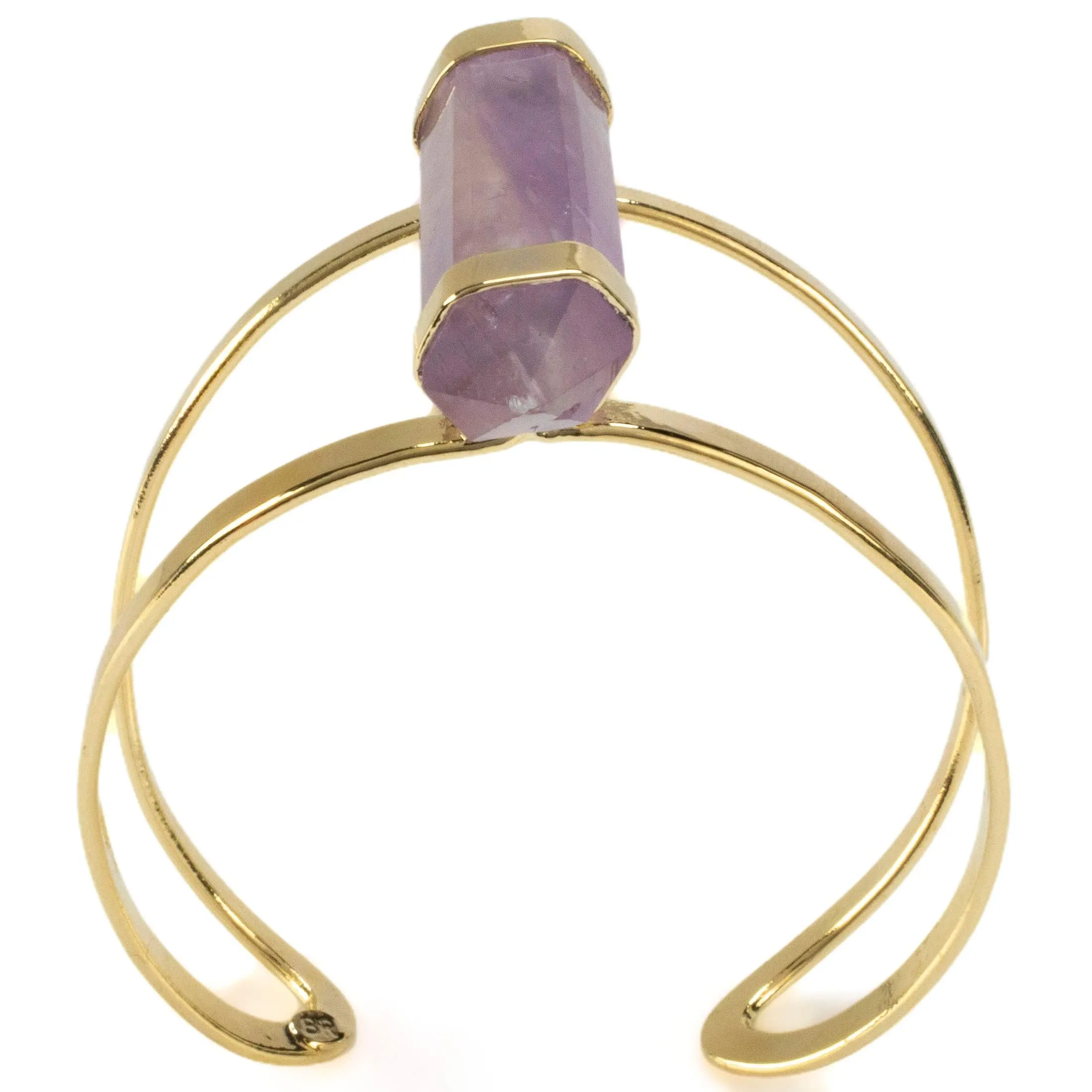 Double Terminated Amethyst Cuff Bracelet