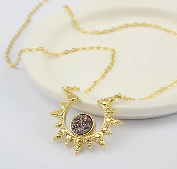 Druzy Sunburst Necklace