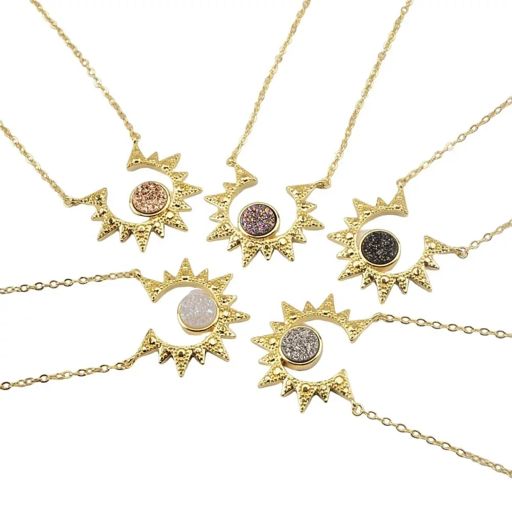 Druzy Sunburst Necklace