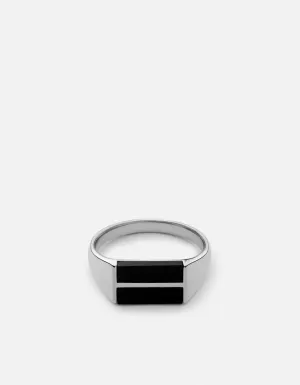 Duo Onyx Ring, Sterling Silver