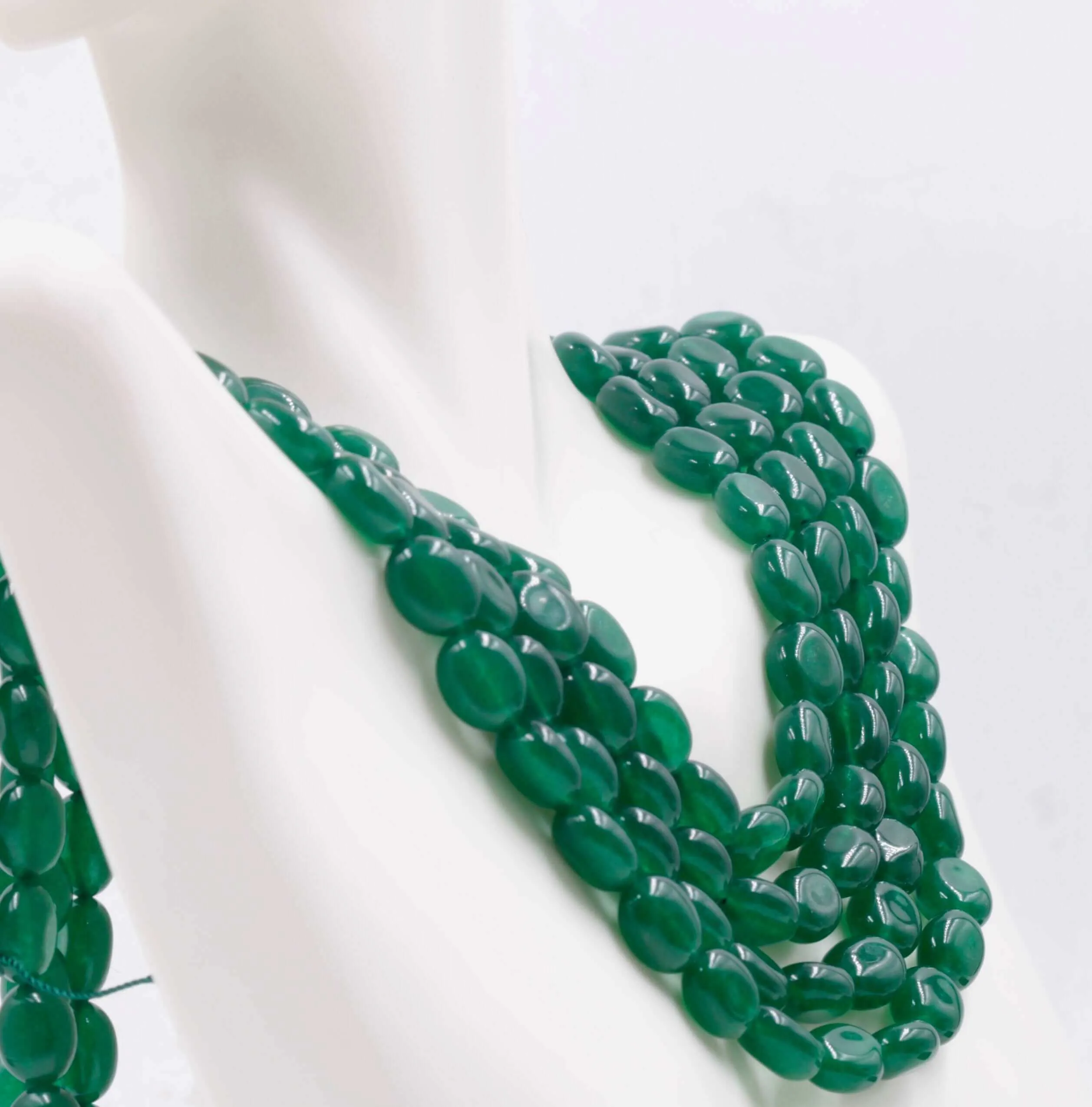 Emerald Green Quartz Unfinished Strand Green Quartz Beads Green Quartz Polished Oval Beaded Strand SKU: 113273