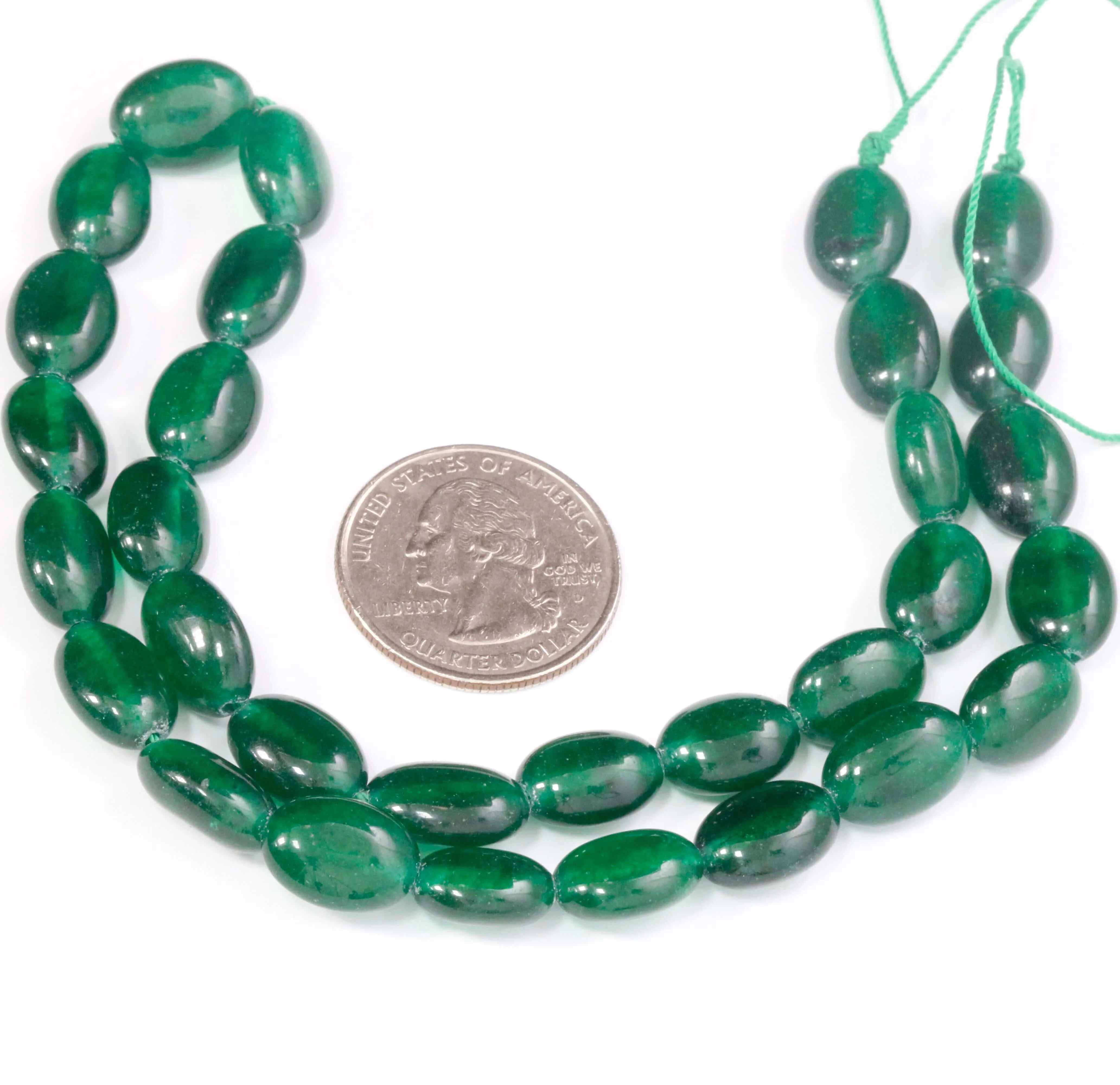 Emerald Green Quartz Unfinished Strand Green Quartz Beads Green Quartz Polished Oval Beaded Strand SKU: 113273