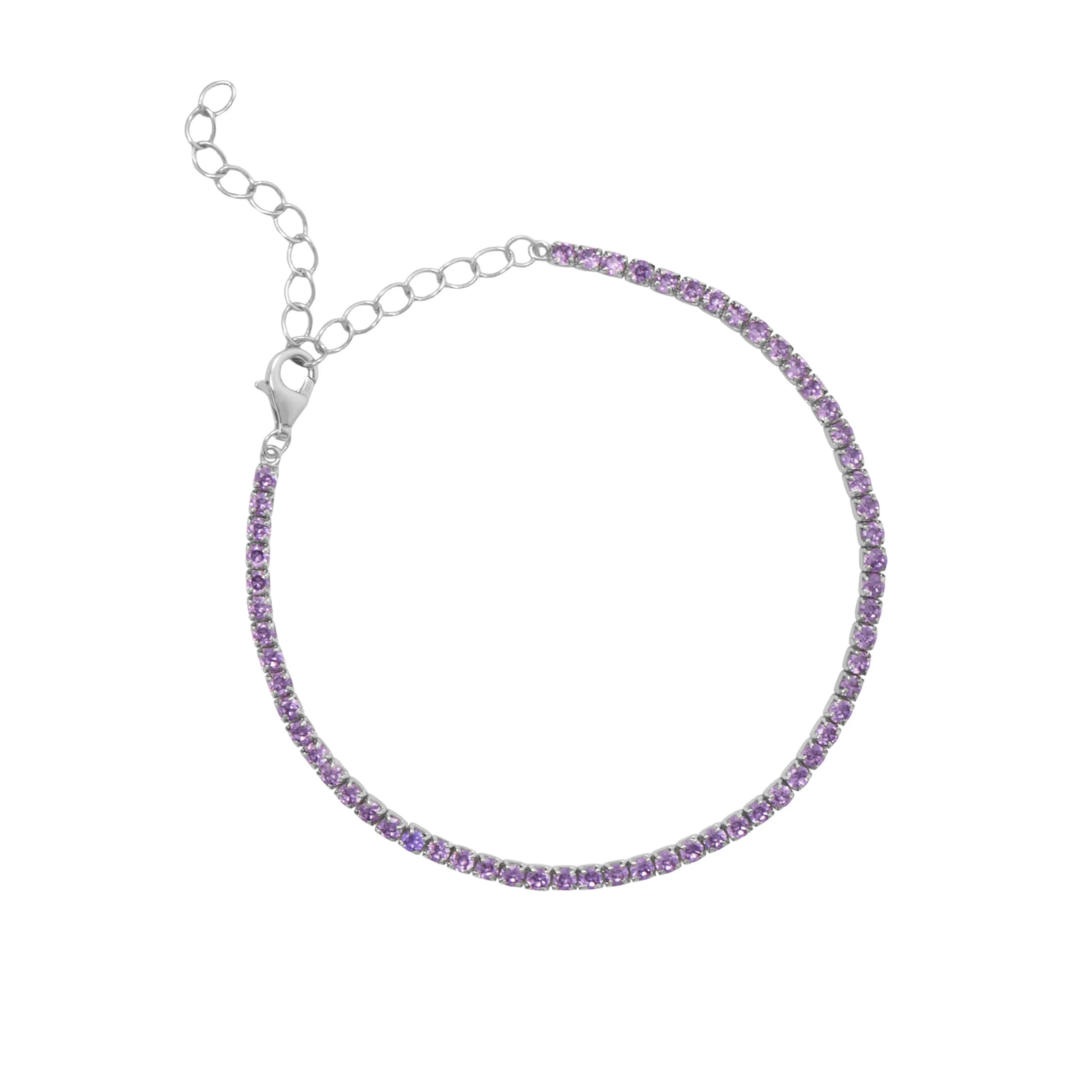 February Amethyst Birthstone Tennis Bracelet