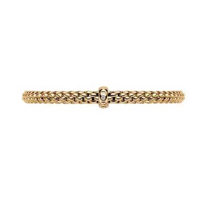 FOPE Solo Collection Flex'it Bracelet with a Diamond in 18K Yellow Gold