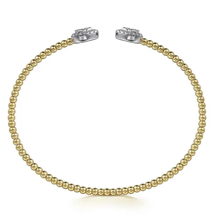 Gabriel 14K White and Yellow Gold Diamond Pear Shape Bujukan Bangle BG4774-62M45JJ