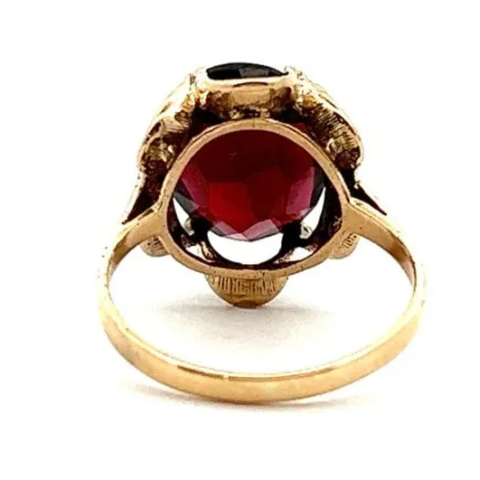 Garnet 9ct Yellow Gold Vintage Ring