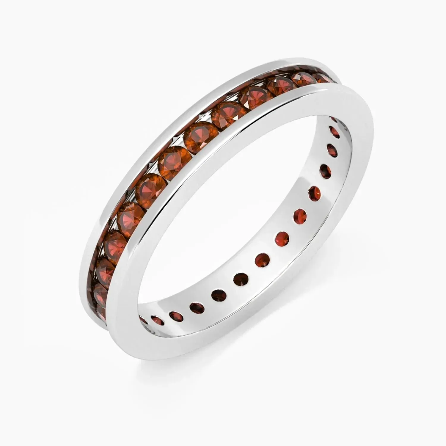 Garnet Channel Set Ring in Sterling Silver - Irosk Australia ®