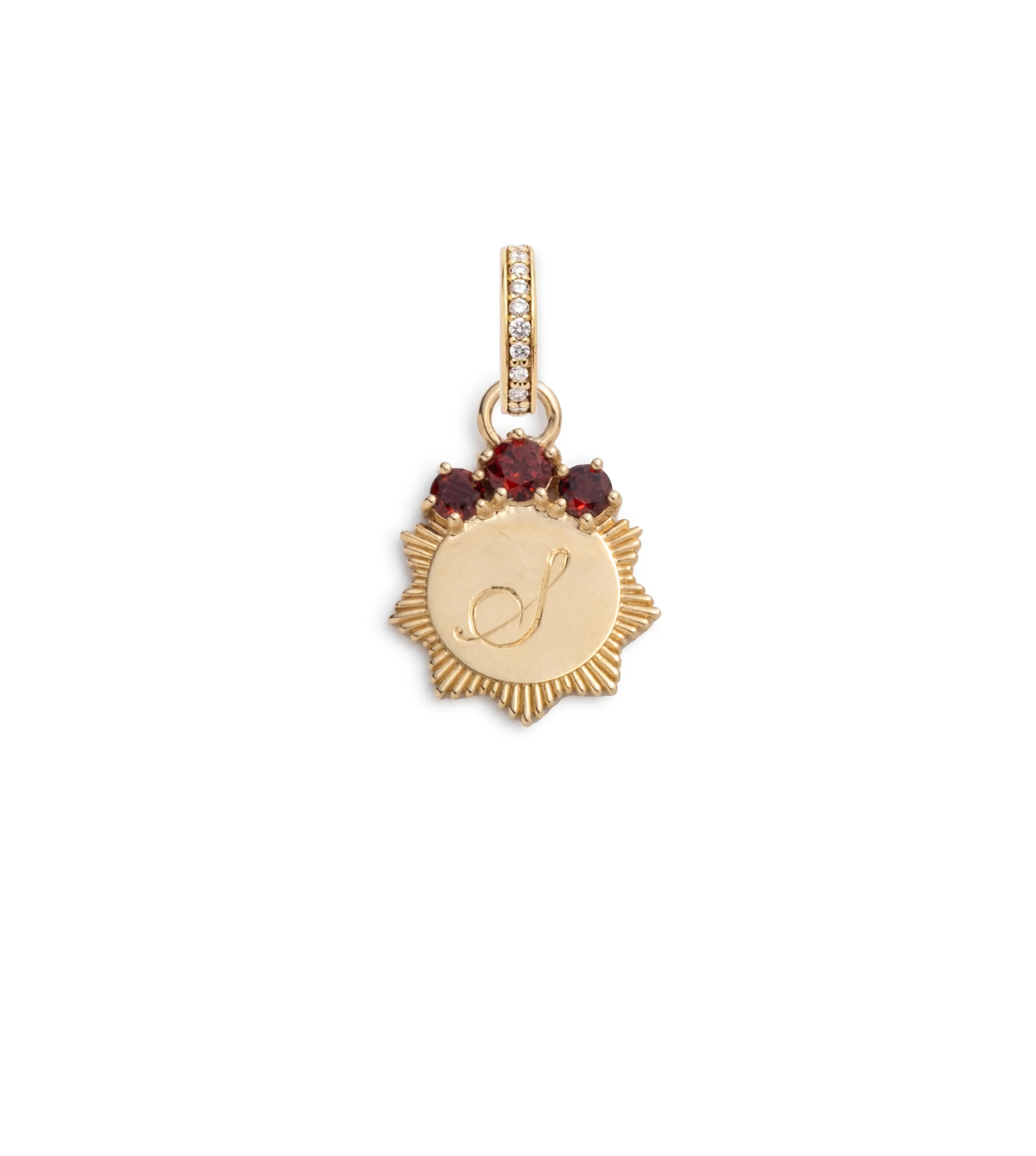 Garnet Engravable : Miniature Medallion with Oval Pushgate