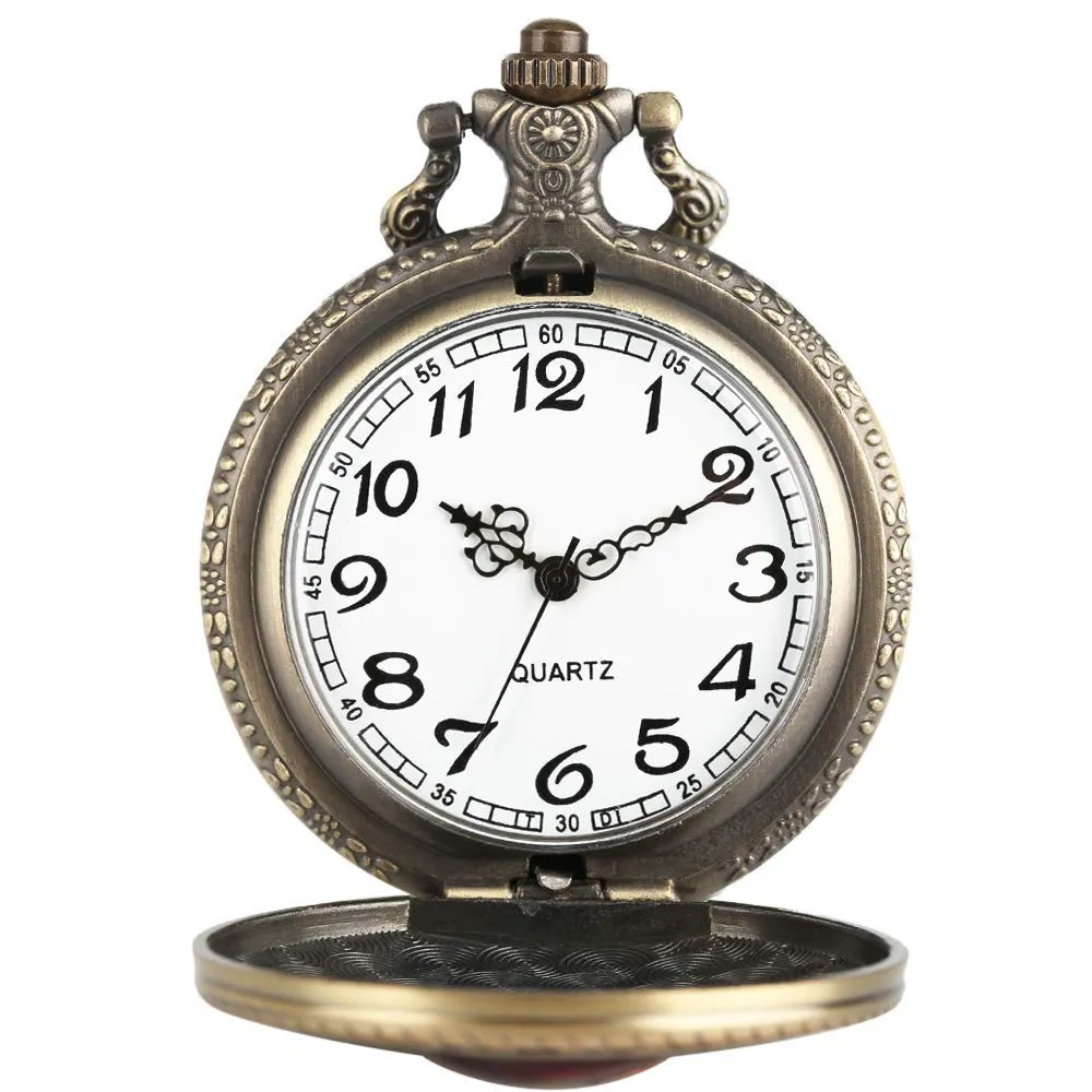 Gold Bat face Pocket Watch Keychain