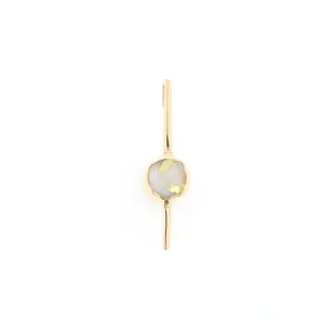 Gold Quartz Necklace Bar Design Round Superior Quality Inlaid Pendant