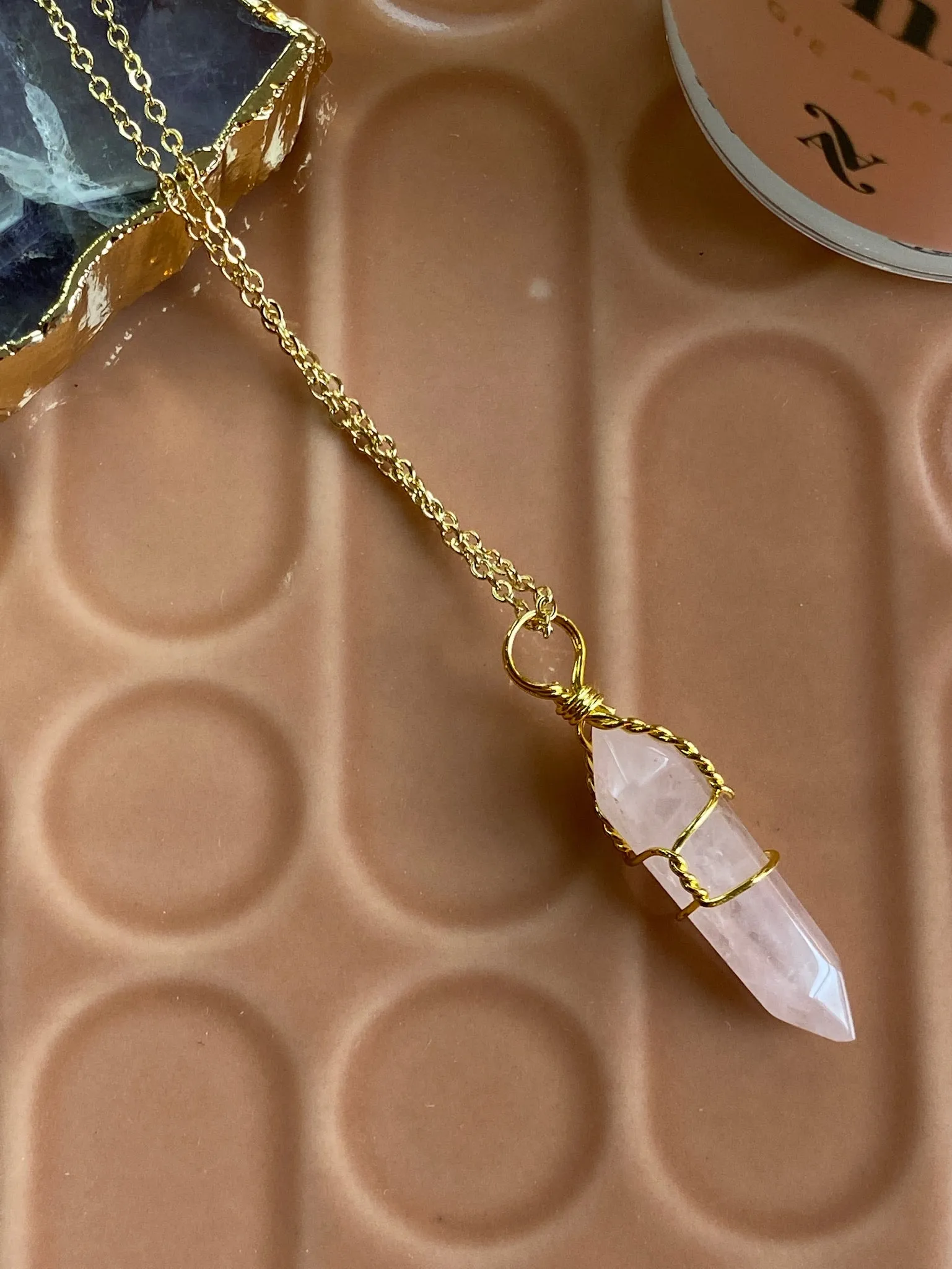 Helene Pendant | Rose Quartz