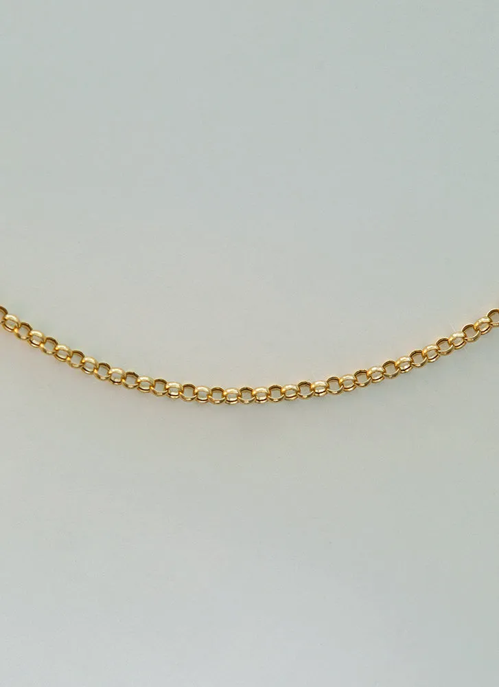 Jasseron 3.3mm necklace 14k gold