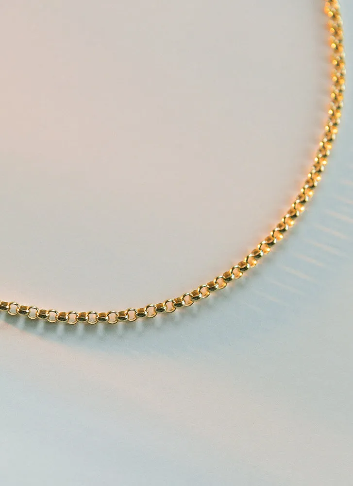 Jasseron 3.3mm necklace 14k gold