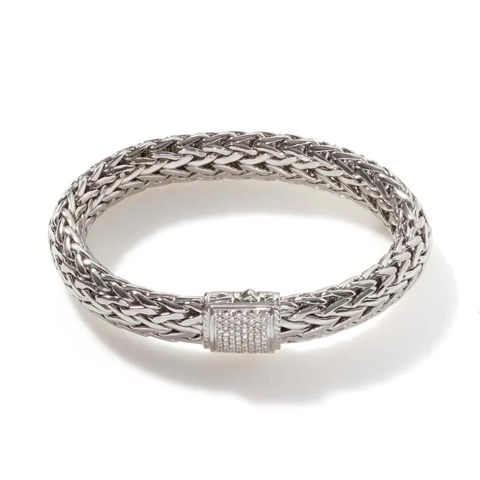 John Hardy 10.5MM Diamond Pavé Classic Chain Bracelet in Sterling Silver